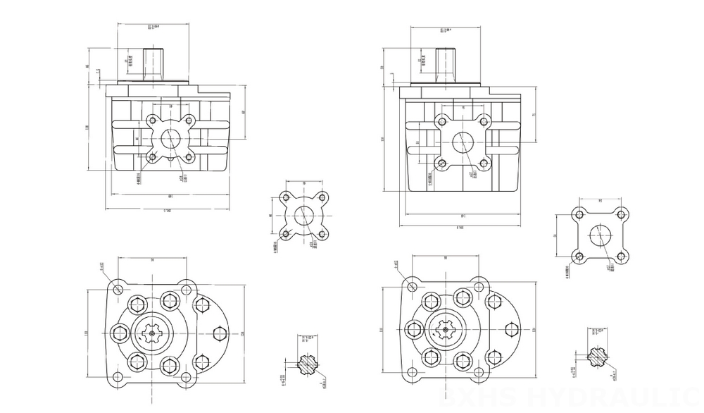 NSH-10 10 cc/rev Pompa a ingranaggi idraulica drawing image