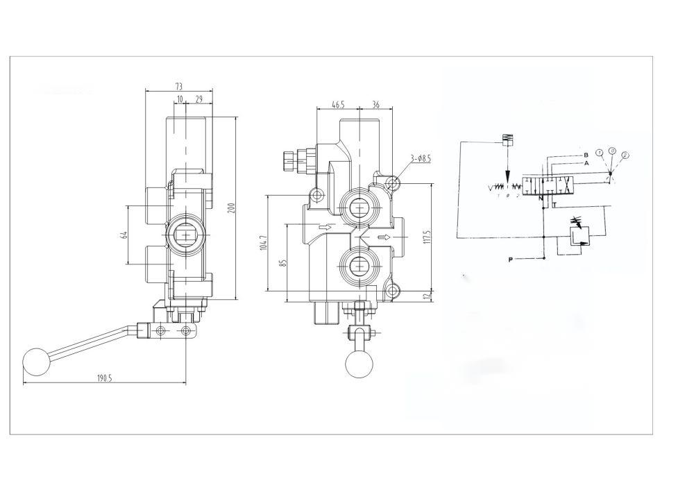 P81 Manuale 1 Spool Valvola divisore tronchi drawing image