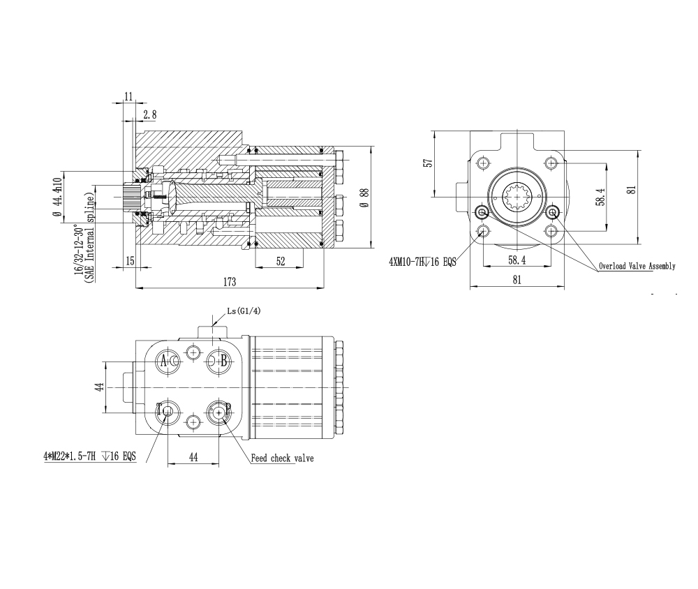TLF-E800 800 ml/r 60 L/min Unità di Sterzo drawing image