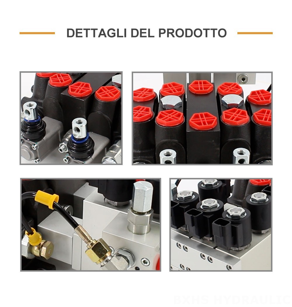 DCV100-OT-J-OT Elettroidraulico 3 Spool Valvola direzionale sezionale