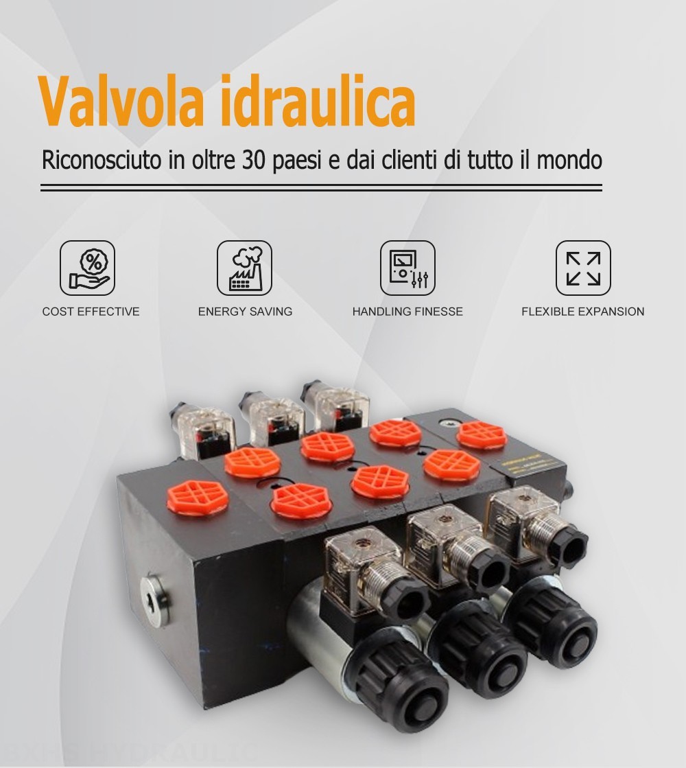 DCV58 Solenoide 3 Spool Valvola direzionale sezionale