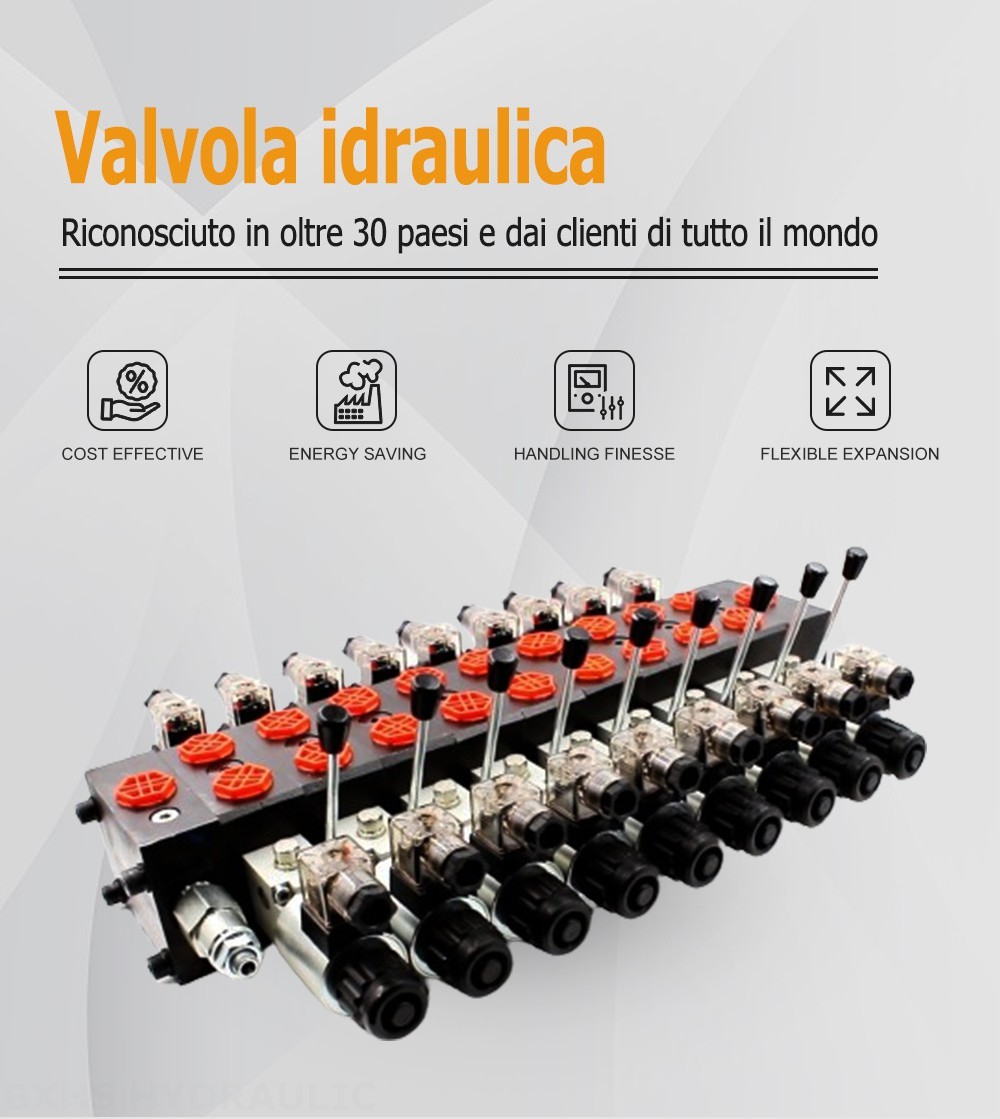 DCV58 Solenoide 9 Spool Valvola direzionale sezionale