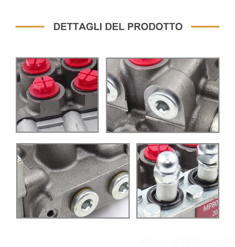 MP80 Manuale 3 Spool Distributore idraulico