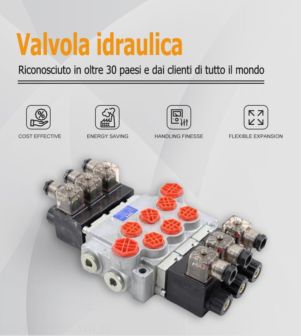 P40-DKL Solenoide 3 Spool Valvola direzionale monoblocco