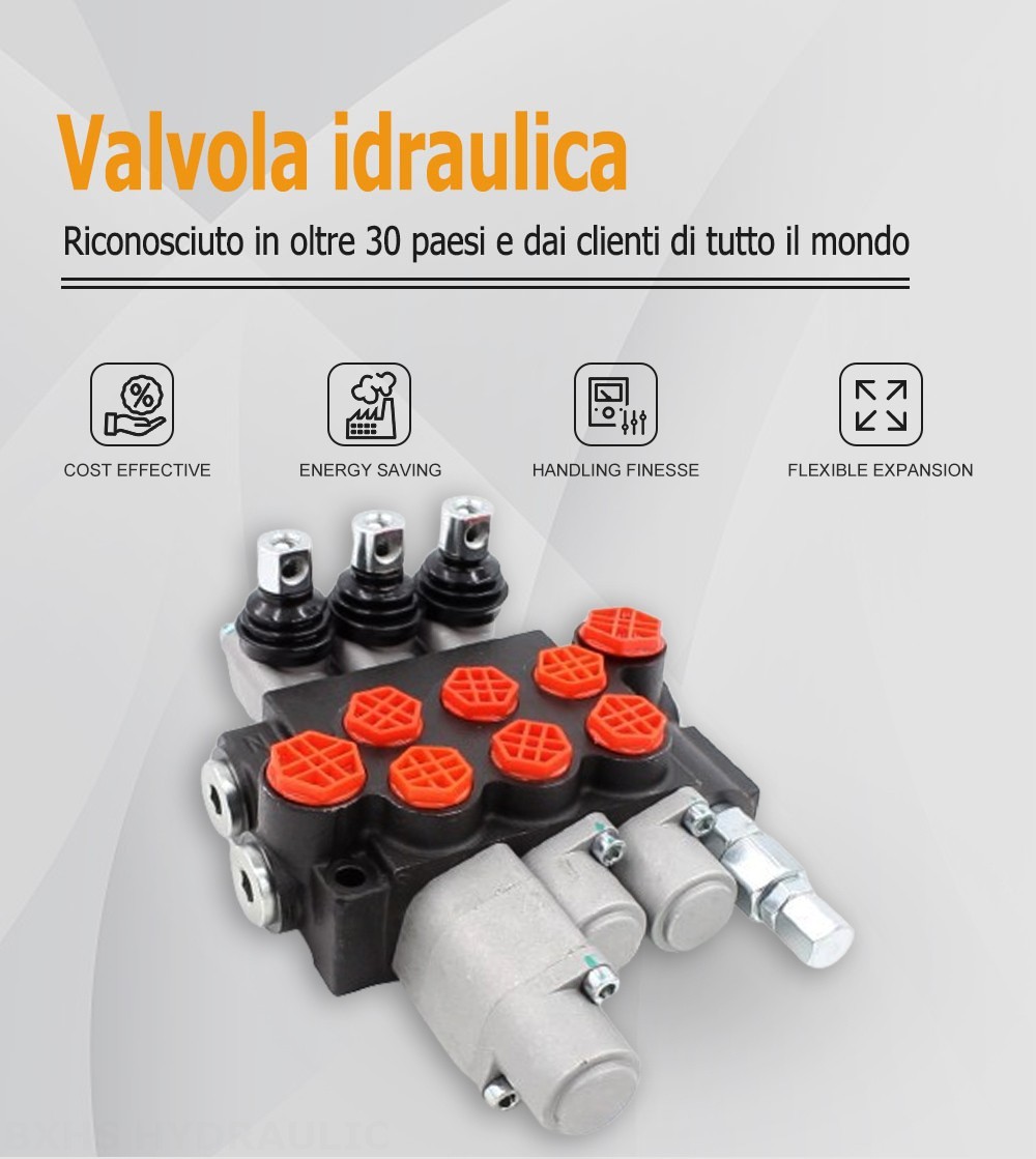 P40-G12-G38-2OT-QTW Manuale 3 Spool Valvola direzionale monoblocco