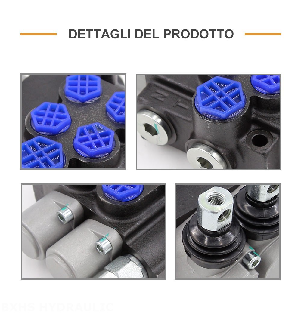 P40-G12-G38-OT Manuale 2 Spool Valvola direzionale monoblocco