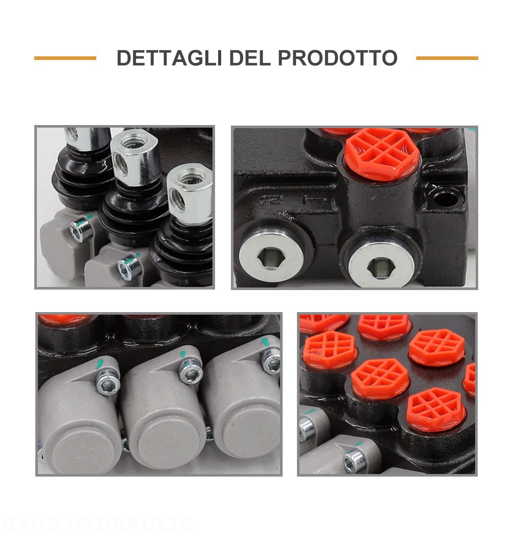 P40-G38-G12-OT-OT-OT Manuale 3 Spool Valvola direzionale monoblocco