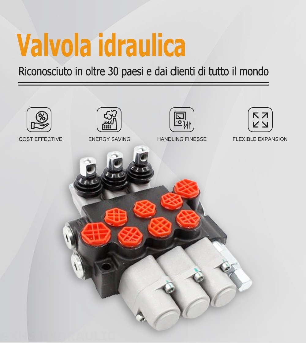 P40-G38-G12-OT Manuale 3 Spool Valvola direzionale monoblocco