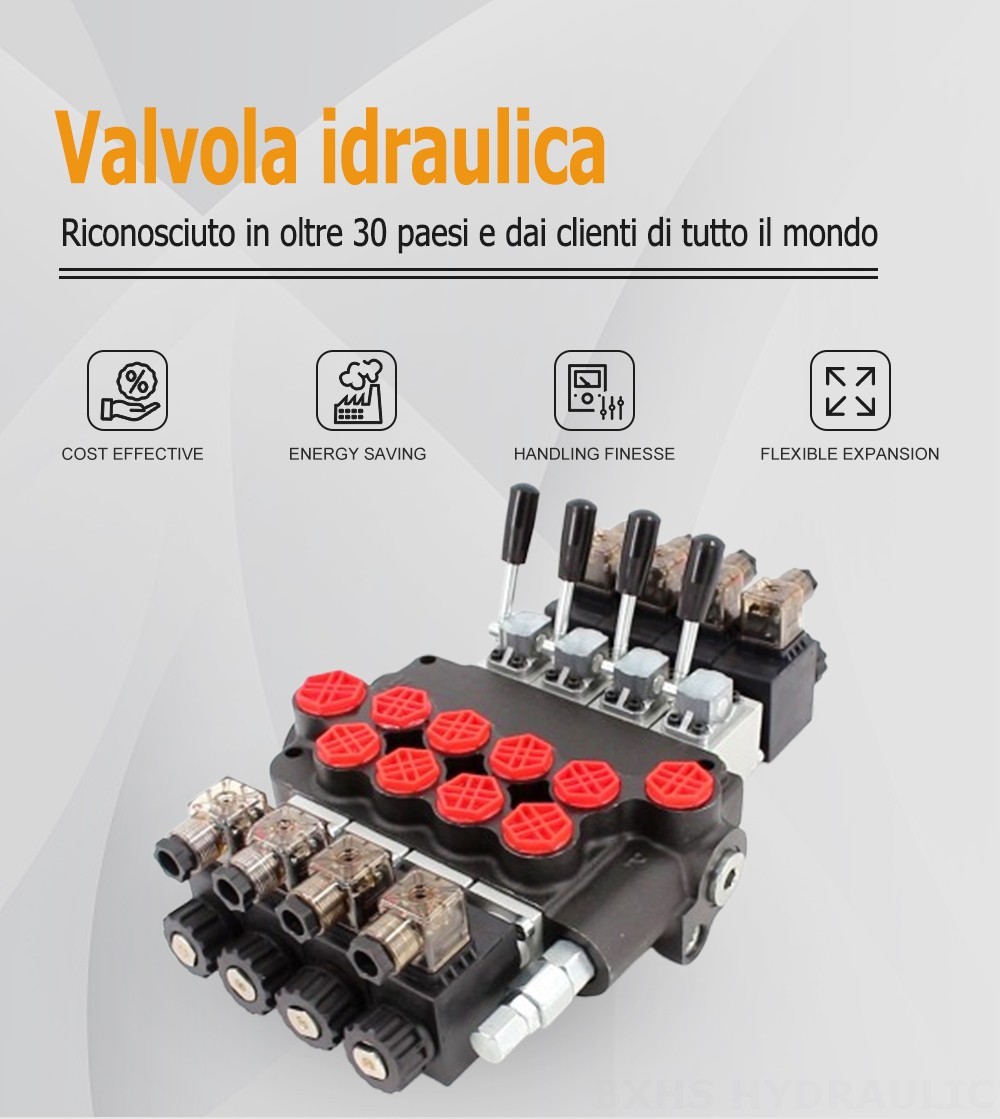 P40-S Solenoide 4 Spool Valvola direzionale monoblocco