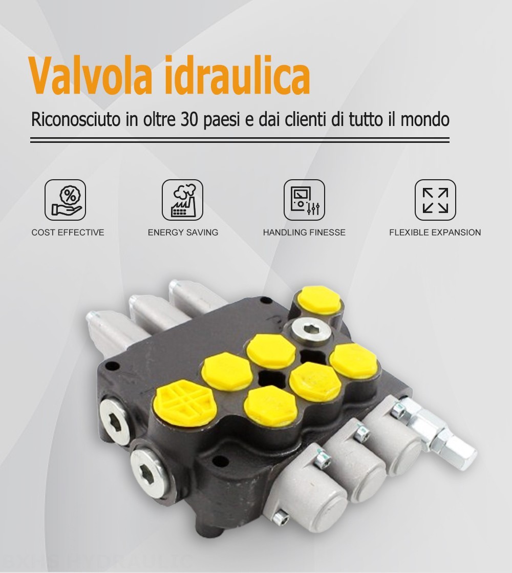 P80-G12-G34-AT-2OT Manuale 3 Spool Valvola direzionale monoblocco