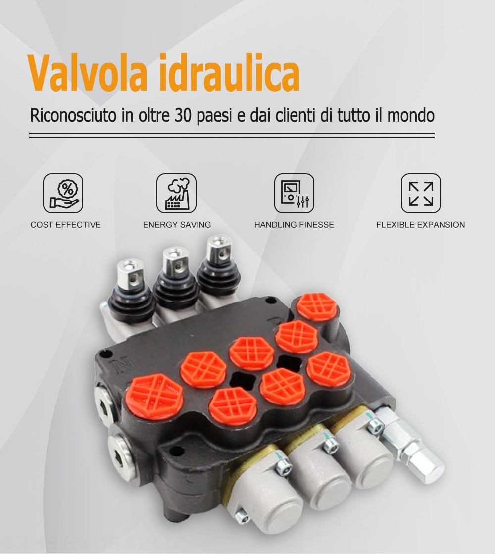 P80-G12-G34-OT Manuale 3 Spool Valvola direzionale monoblocco