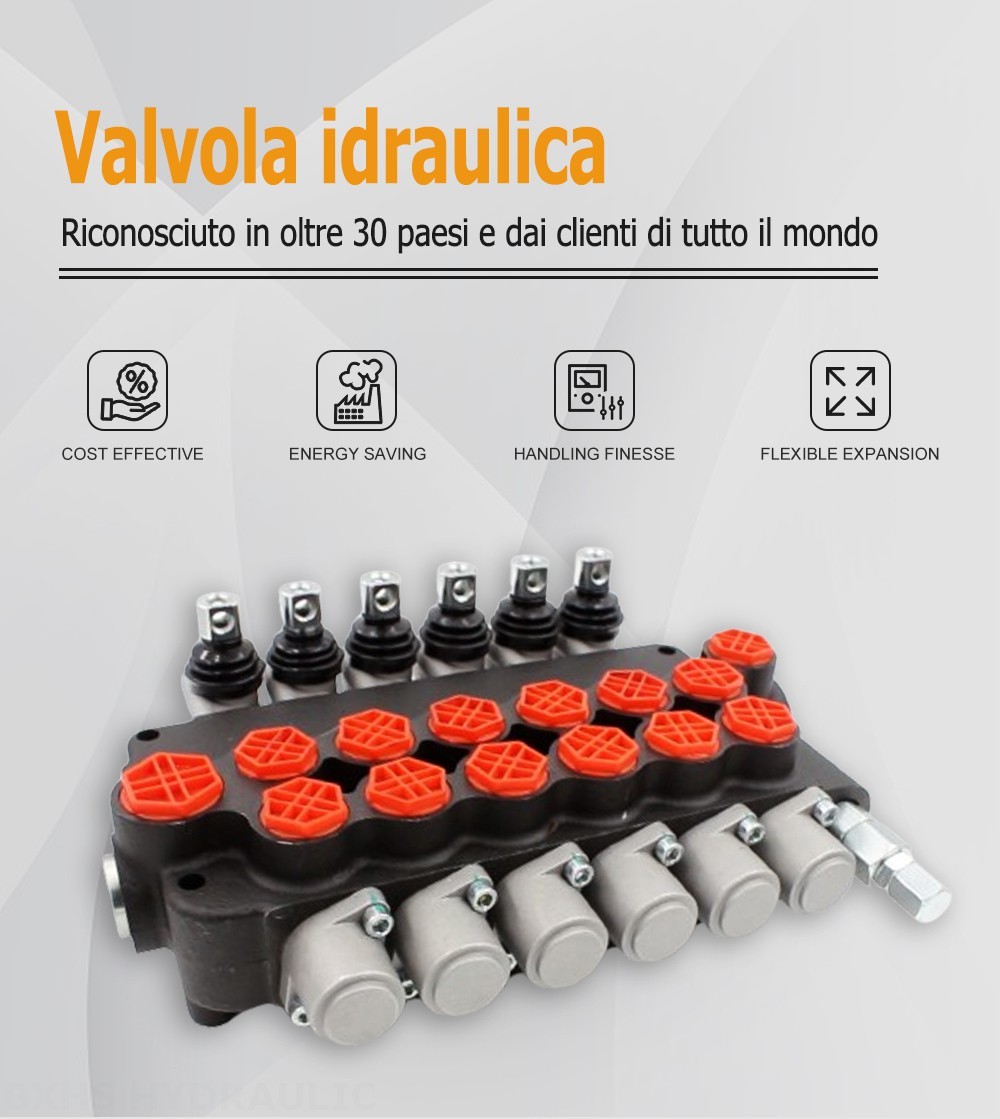 P80-G12-G34-OT Manuale 6 Spool Valvola direzionale monoblocco