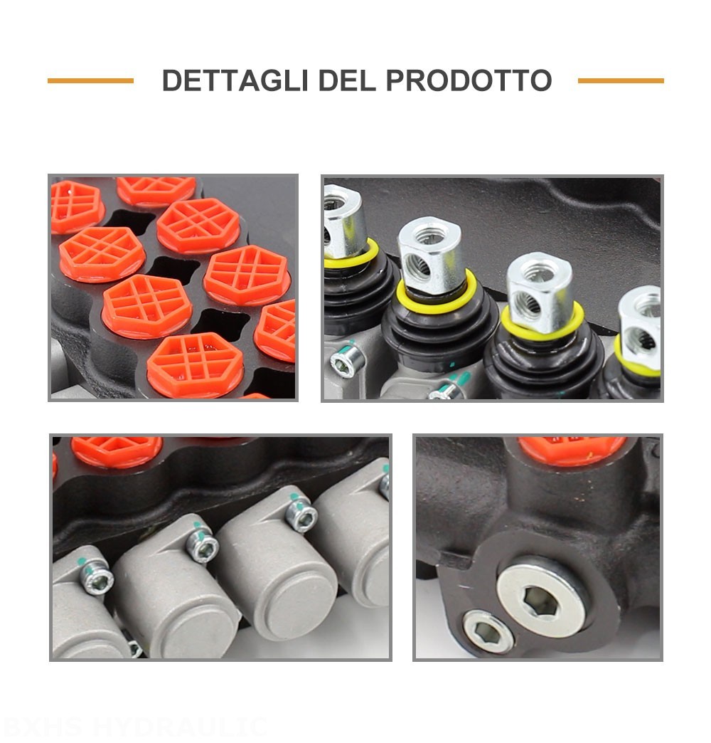 P80-G12-G38-OW Manuale 5 Spool Valvola direzionale monoblocco