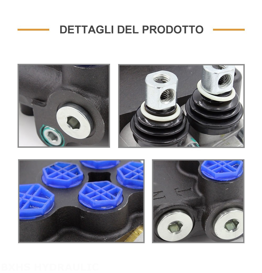 P80-G12-G38-QW Manuale 2 Spool Valvola direzionale monoblocco