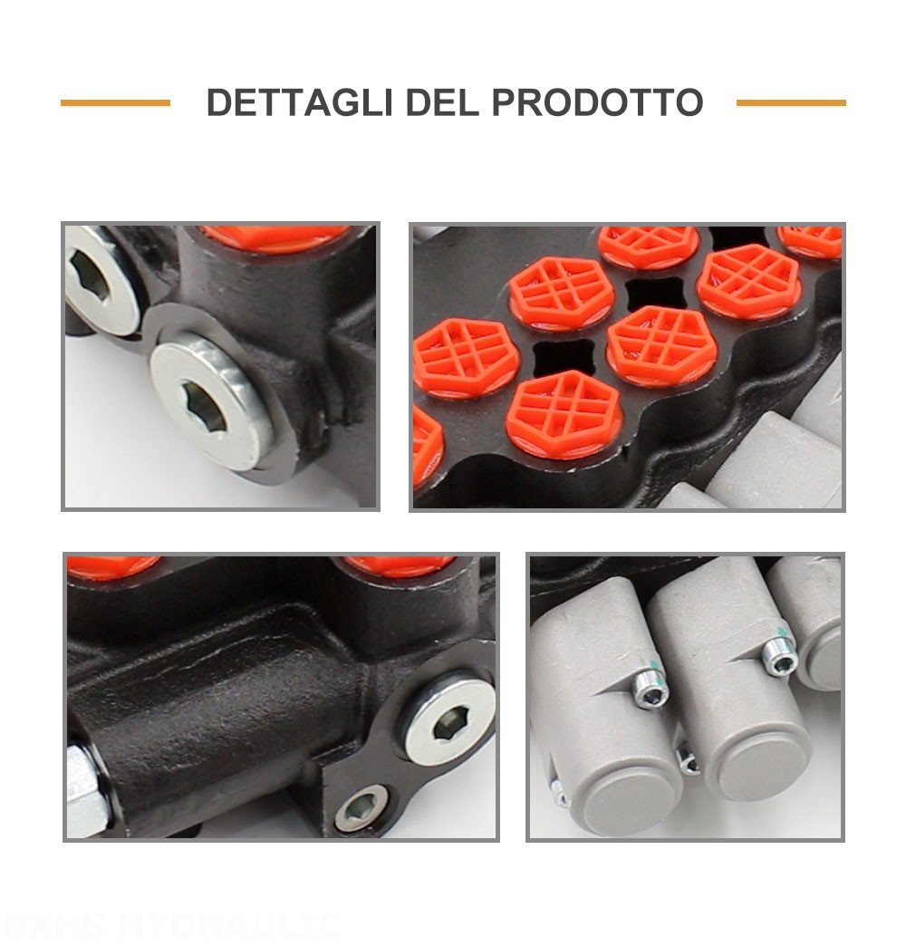 P80-G34-G12-2OT-YW-2OT Manuale 5 Spool Valvola direzionale monoblocco