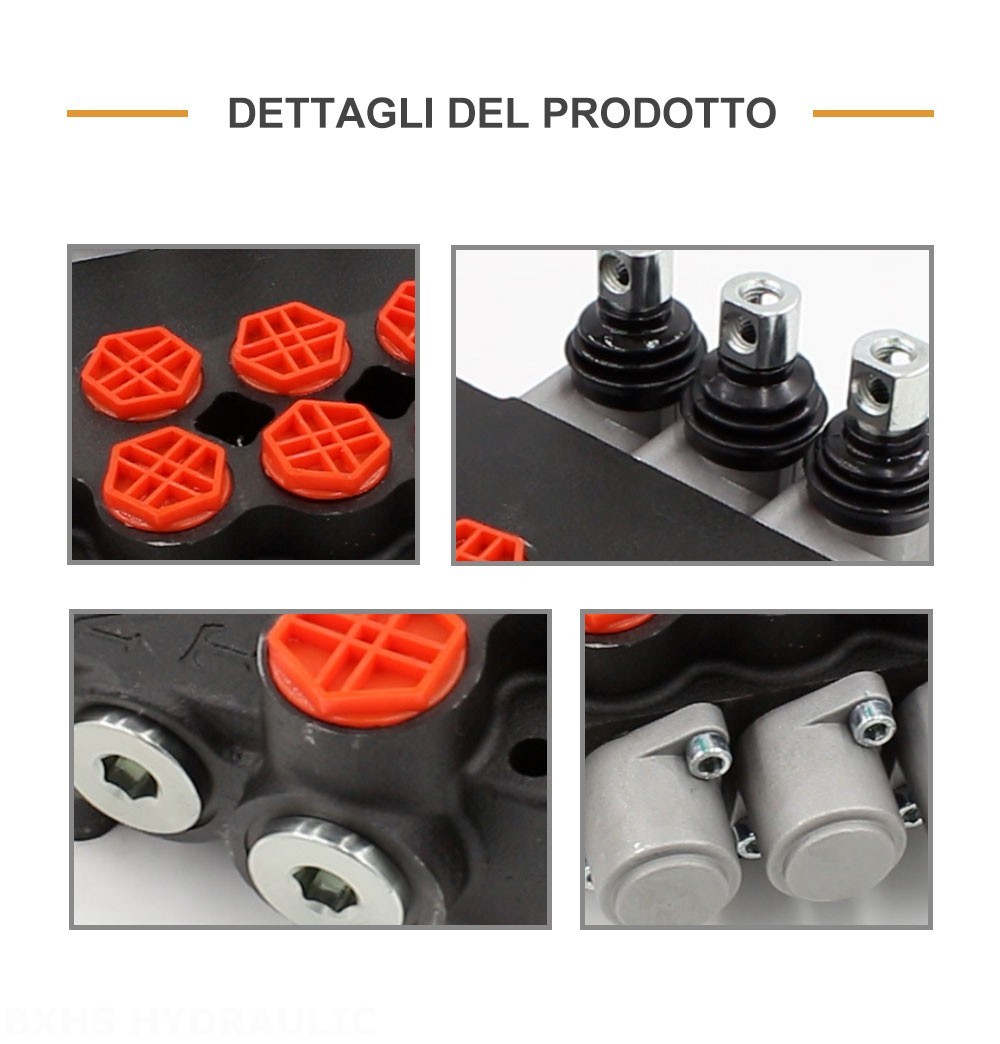 P80-G34-G12-3OT Manuale 3 Spool Valvola direzionale monoblocco