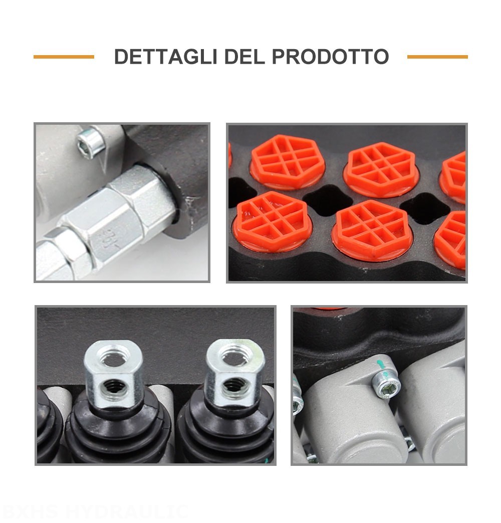 P80-G34-G12-4OT Manuale 4 Spool Valvola direzionale monoblocco