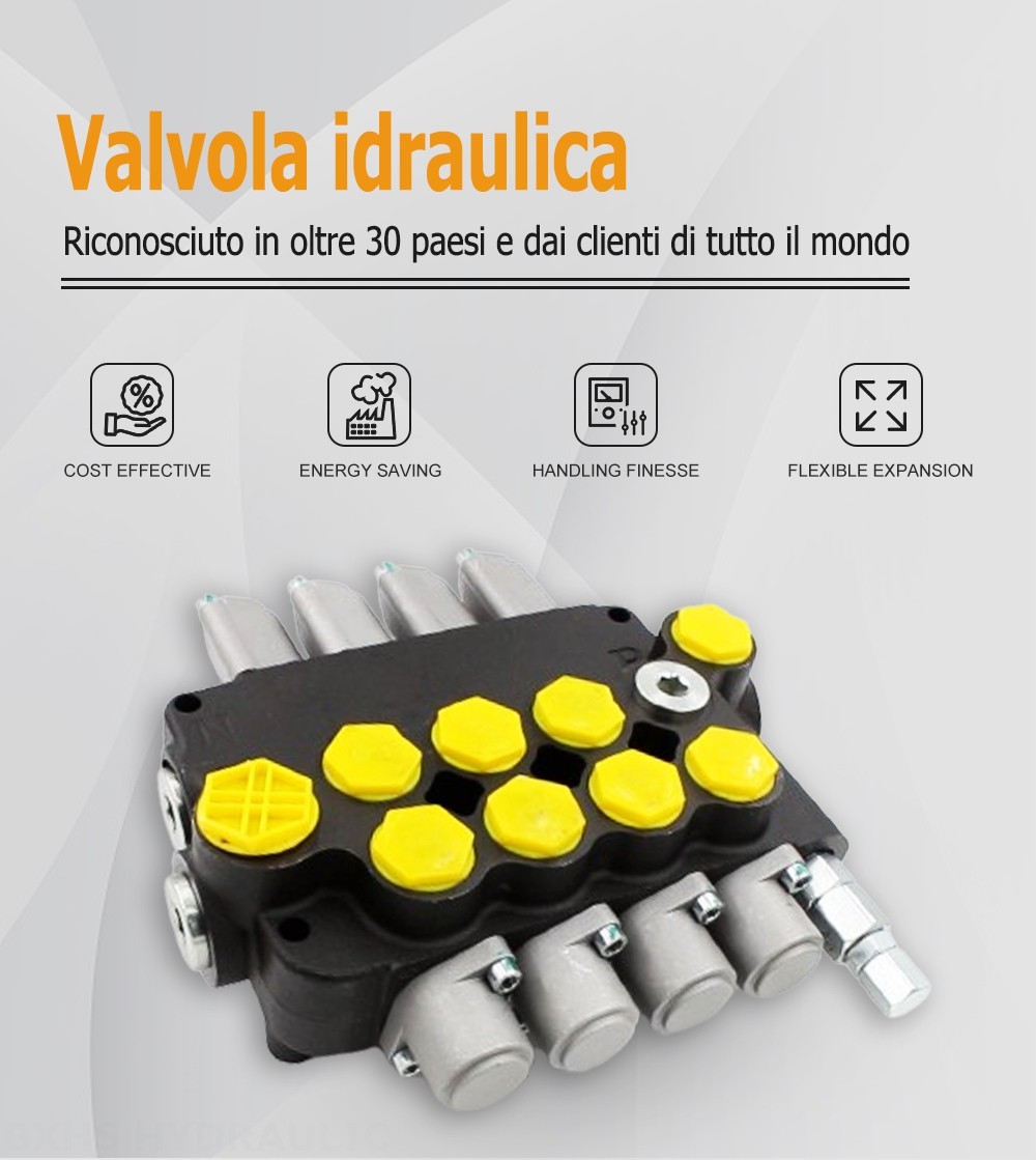 P80-G34-G12-AT-3OT Manuale 4 Spool Valvola direzionale monoblocco