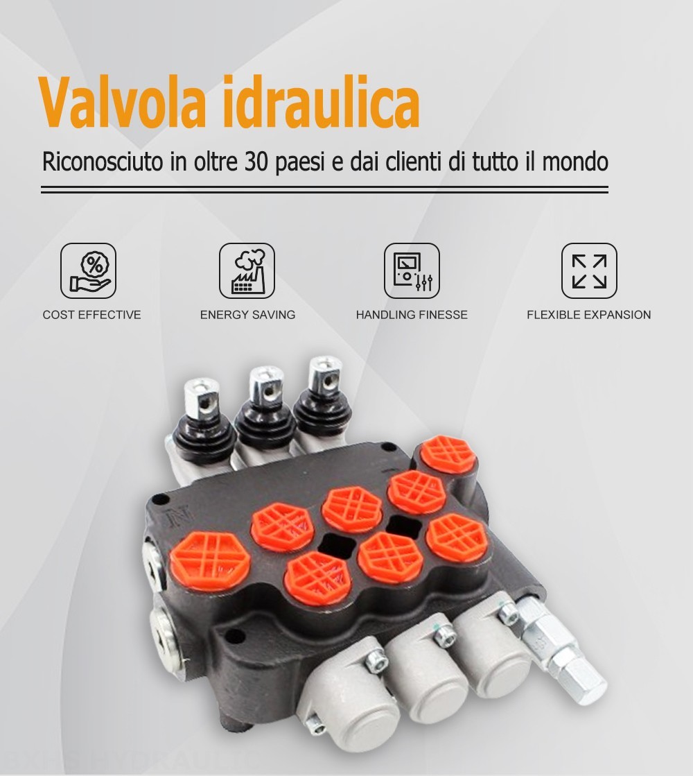 P80-G34-G12-OT Manuale 3 Spool Valvola direzionale monoblocco