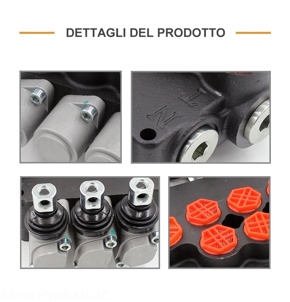 P80-G34-G12-OT Manuale 3 Spool Valvola direzionale monoblocco