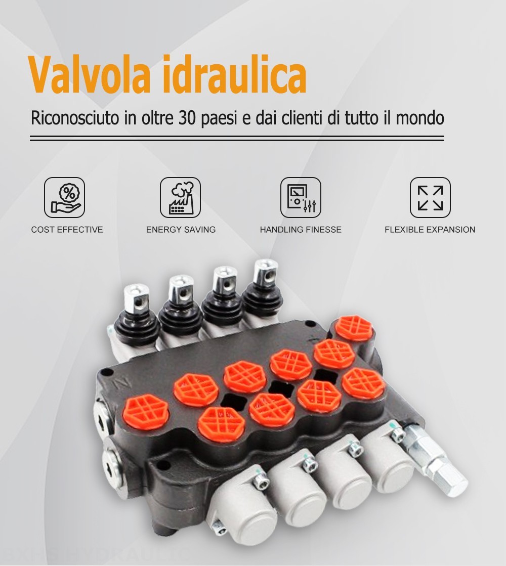 P80-G34-G12 Manuale 4 Spool Valvola direzionale monoblocco