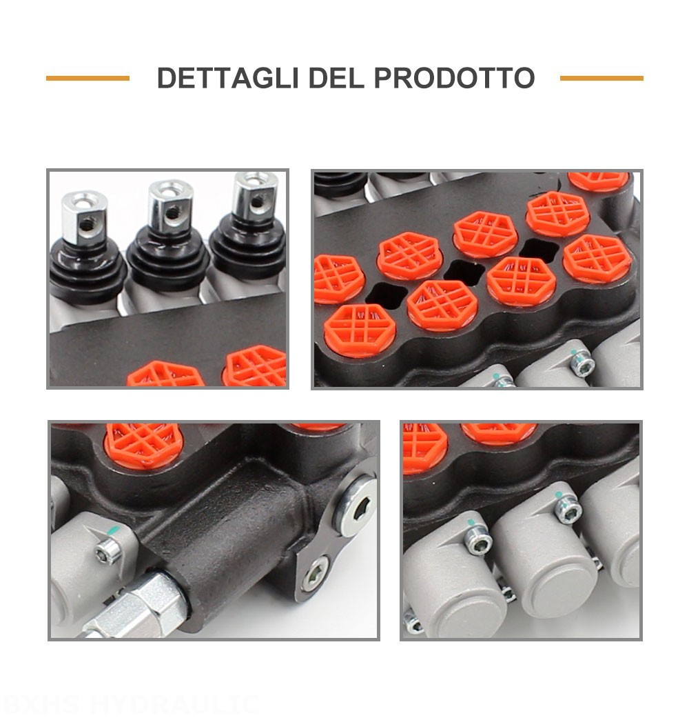 P80-G34-G12 Manuale 4 Spool Valvola direzionale monoblocco