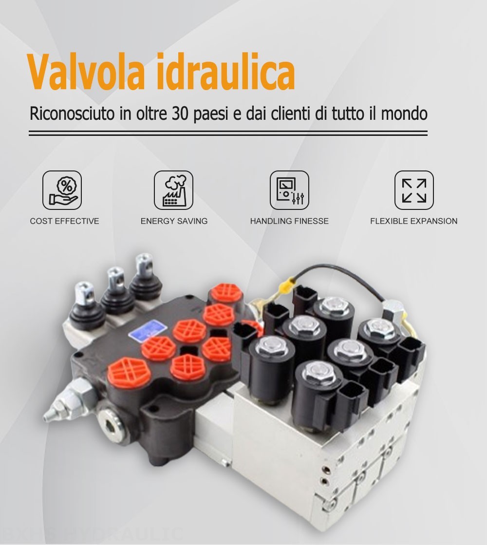 P80 Elettroidraulico 3 Spool Valvola direzionale monoblocco