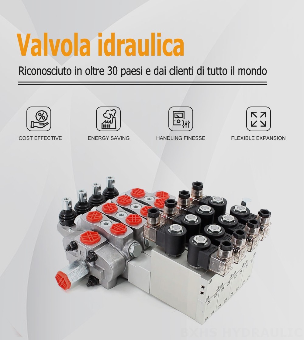 SD8 Elettroidraulico 4 Spool Valvola direzionale sezionale